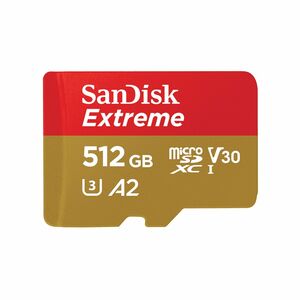 SanDisk Extreme SDSQXAV-512G-GN6MN 512 GB Class 10/UHS-I (U3) V30 microSDXC - 190 MB/s Read - 130 MB/s Write - Lifetime Wa