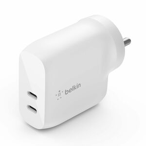 Belkin 40W (20W + 20W) Dual Port USB-C (Type C) Wall Charger / Adapter, Fast Charging for iPhone 15, 14, 13, 12, iPad & ot