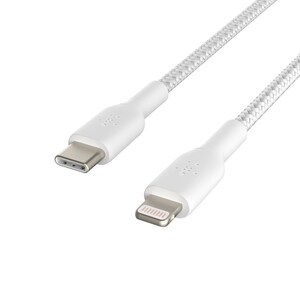 Belkin MFi Certified Braided Lightning to USB-C Charge and Sync Cable, 3.3 Feet / 1 Meters, White