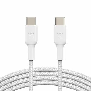 Belkin USB-C to USB-C Braided 6.6 Feet (2 Meter) Fast charging Type C Cable, for iPhone 15 Series and other USB-C Devices,