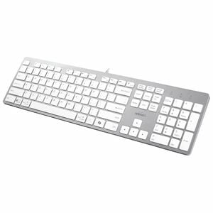 Adesso EasyTouch AKB-730UW Keyboard - Full-size - Cable Connectivity - USB Type C Interface - English (UK) - White - Sciss