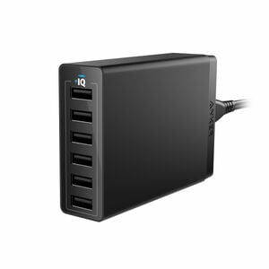 ANKER PowerPort A2123 AC Adapter - 60 W - 5 ft Cable - 120 V AC, 230 V AC Input - 5 V DC Output - 12 A - Black
