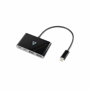 V7 V7UC2A2CHUB-BLK USB Hub - USB Type C - 5 GB/s - Smartphone, Notebook - Black - V7 USB-C Multiport Hub ( 4 in 1 ) USB Bu