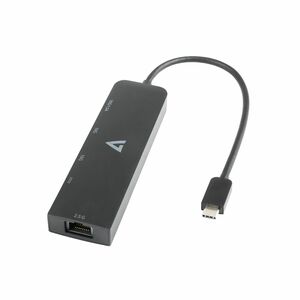 V7 V7UCRJ25GHUB-BLK USB/Ethernet Combo Hub - 10 GB/s - Black - V7 USB-C to Ethernet Adapter 2.5 Gbps, Super Fast Type C ( 