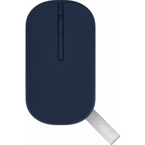 Asus Marshmallow MD100-QB-SB Mouse - Bluetooth/Radio Frequency - USB - Optical - Quiet Blue - Wireless - 10 m (393.70") - 