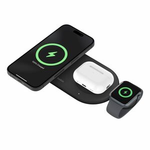 Belkin BoostCharge Pro 3-in-1 Magnetic Wireless Charging Pad with Qi2 15W- Black