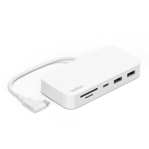 Belkin Connect USB-C® 6-in-1 Multiport Hub with Mount- White