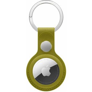 Apple AirTag Asset Tracking Tag Holder - Micro Twill, Stainless Steel - Chartreuse - Key Ring