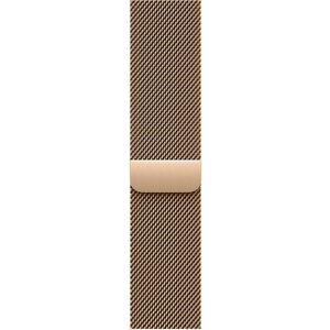 Apple Adjustable Smartwatch Band - 1 - Milanese Design - Medium (M)/Large (L) - Loop Attachment - Gold - Stainless Steel, 