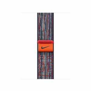 Apple Adjustable Smartwatch Band - 1 - One Size - Hook & Loop Attachment - Blue, Red - Woven Nylon, Nylon Weave