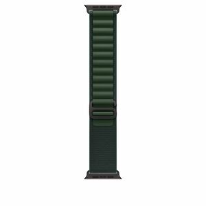Apple Adjustable Smartwatch Band - 1 - Alpine Design - Large (L) - Hook & Loop Attachment - Dark Green - Woven, Titanium, 
