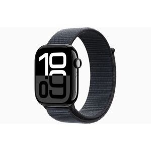Apple Watch Series 10 Smart Watch - 42 mm Case Height - 36 mm Case Width - Jet Black Case Color - Ink Band Color - Alumini