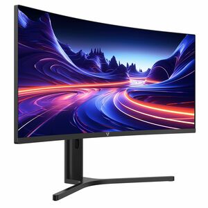 V7 L340WQ-HAS-E 34 Zoll Klasse UW-QHD Gekrümmter Bildschirm LCD-Monitor - 21:9 Format - Schwarz - 86,4 cm (34 Zoll) Viewab