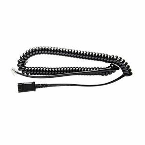 V7 BL-02+P 2 m Quick Disconnect/RJ-9 Audio Cable - V7 U10 Vista Equivalent / PLX Poly Plantronics Quick Disconnect (QD) Ca