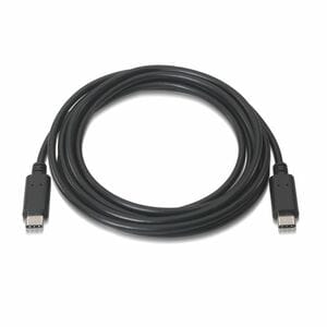 CABLE USB 2.0 3A TIPO USB-C/M-USB-C/M BLACK 1.0M