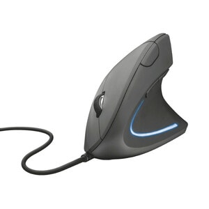 Trust Verto Souris Ergonomique Verticale, Souris Filaire, 1000-1600 DPI, 6 Boutons, LED, Prévention Syndrome de la Souris 