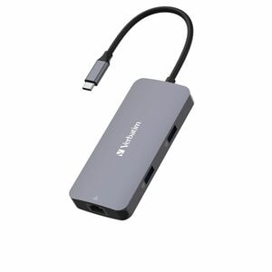 Verbatim USB Type C Docking Station for Monitor, Desktop PC, Notebook - Charging Capability - 4K - 3840 x 2160 - 3 x USB P