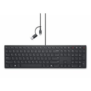 Dell KB525C Keyboard - Full-size - Cable Connectivity - USB Type C, USB Type A Interface - Hungarian - Black - Plunger Key