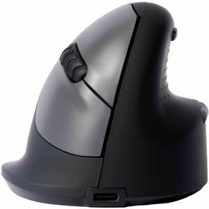 R-Go HE Break Vertical Mouse Maus - Bluetooth/Radio-Frequenz - USB-Typ C - Optisch - 5 Taste(n) - Schwarz - PC, Mac - Kabe