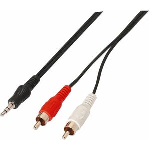 CABLE AUDIO STEREO JACK 3.5/M-2XRCA/M BLACK 1.5M