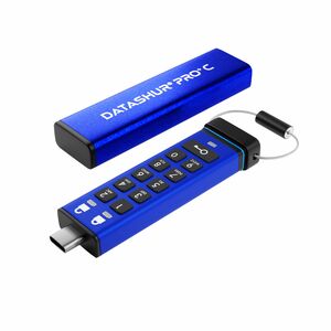 Lecteur flash iStorage datAshur PRO+C Durci - 32 Go - USB 3.2 (Gen 1) Type C - 256-bit AES, XTS-AES - 310 Mo/s Vitesse de 