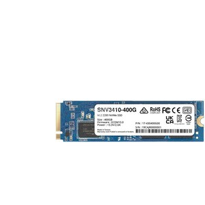 Synology SNV3000 SNV3410-400G 400 GB 固态硬盘 - M.2 2280 内置 - PCI Express NVMe (PCI Express NVMe 3.0 x4) - 491 TB 热电平衡写入（TBW） 