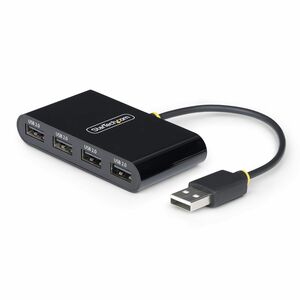 StarTech.com USB Hub - USB 2.0 Type A - 60 MB/s - Notebook, Desktop, Mouse, Keyboard, Flash Drive - Portable - Black - 4 T