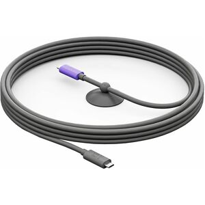 Logitech 5 m USB-C 数据传输电缆 - Cable for 视频会议摄像头, 笔记本电脑 - 第一端部: 1 x USB 3.1（第 2 代）C 型 - 公头 - 第二端部: 1 x USB 3.1（第 2 代）C 型 - 公头