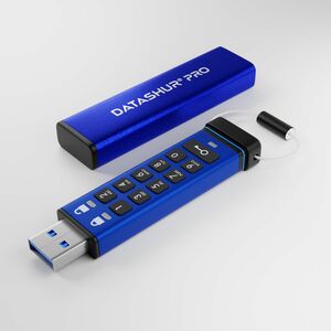 Lecteur flash iStorage datAshur PRO Durci - 16 Go - USB 3.2 Type A - Bleu - 256-bit AES - 169 Mo/s Read Speed - 135 Mo/s W