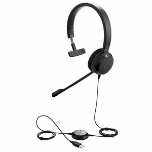 Jabra Evolve 20 Wired On-ear, Over-the-head Mono Headset - Black - Microsoft Teams Certification - Monaural - Supra-aural 