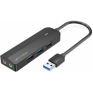 HB 3-PORT USB 3.0 WITH SOUND CA RD AND POWER SUPPLY 0.15M BLACK