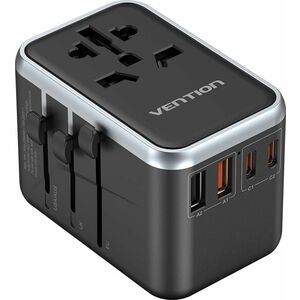 Vention FJF 65 W AC Adapter - Box - Universal Adapter - 2 USB - 2 USB Type-C - For Notebook, Hair Dryer, Fan, Lamp, Razor,