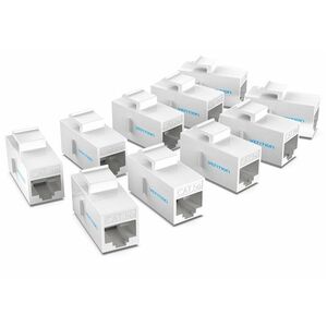 Vention VDD-B07-W Network Adapter - 10 Piece - 1 x RJ-45 Keystone - Female - 1 x RJ-45 Keystone - Female - Gold Connector 
