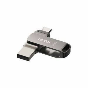Lexar JumpDrive Dual 256 GB USB 3.1 Type C Flash Drive - Black - 256-bit AES - 130 MB/s Read Speed - 5 Year Warranty