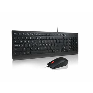 Clavier et souris Lenovo Essential - Français - USB Type A Membrane Câble Clavier - Couleur du clavier/pavé tactile: Noir 