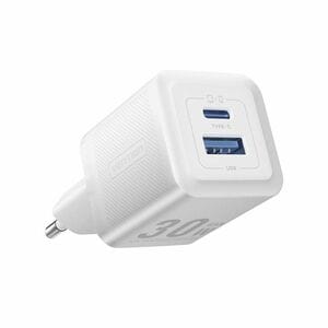 Vention FEQ 30 W AC Adapter - Box - Universal Adapter - 1 USB - 1 USB Type-C - For iPhone, Switch - Europe - 120 V AC, 230