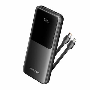 Vention FHO Power Bank - Black - For Smartphone, iPhone - 10000 mAh - 22.50 W - 3 A, 2.22 A, 1.67 A, 2 A, 2.25 A, 1.50 A, 