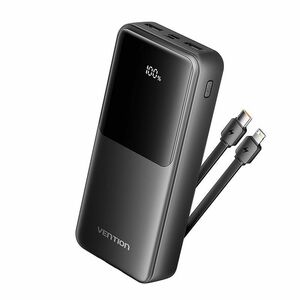 Vention FHP Power Bank - Black - For Smartphone, iPhone - 20000 mAh - 22.50 W - 3 A, 2.22 A, 1.67 A, 2 A, 2.25 A, 1.50 A, 