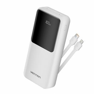 Vention FHP Power Bank - White - For Smartphone, iPhone - 20000 mAh - 22.50 W - 3 A, 2.22 A, 1.67 A, 2 A, 2.25 A, 1.50 A, 