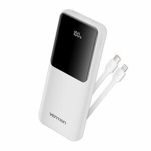 Vention FHO Power Bank - White - For Smartphone, iPhone - 10000 mAh - 22.50 W - 3 A, 2.22 A, 1.67 A, 2 A, 2.25 A, 1.50 A, 