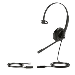 YEALINK YHS34 MONO HEADSET FOR YEALINK IP PHONE. RJ9 HEADSET JACK HEARING PROTECTION LEATHER EAR CUSHIONS. REPLACING YHS33