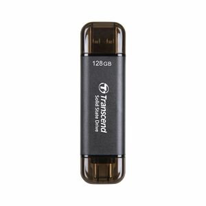 Transcend Tragbar Solid State-Laufwerk - Extern - 128 GB - Schwarz - Dashcam, Desktop-PC, Notebook, Tablet, Smartphone, Sp
