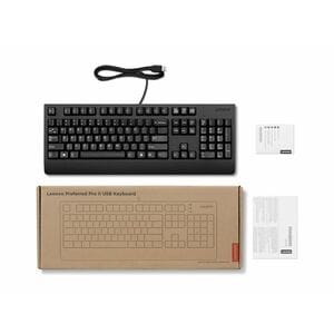 Lenovo Preferred Pro II Tastatur - Full-size - Kabel Konnektivität - USB Typ-A Schnittstelle - Deutsch - Schwarz - Saugglo