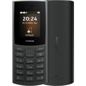 Nokia 105 4G 2nd Edition 48 MB Feature Phone - 4.6 cm (1.8") LCD QQVGA 120 x 160 - 128 MB RAM - 4G - Charcoal - Bar - 2 SI