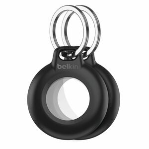Belkin AirTag Asset Tracking Tag Holder - 50.8 mm x 43.2 mm x 10.2 mm - Plastic - 2 Pack - Black - Water Proof, Secure, Ke