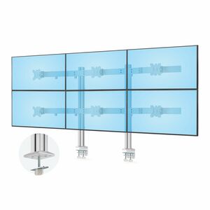 StarTech.com 6 Fach Monitorhalterung mit Querstange, Monitore bis 32 Zoll & 8kg, Zwei Pfosten Bildschirmhalterung/Monitora