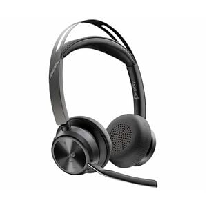 Poly Voyager Focus 2-M Kabel/Kabellos Auf den Ohren, Kopfbügel Stereo Headset - Schwarz - Siri, Google Assistant - Binaura