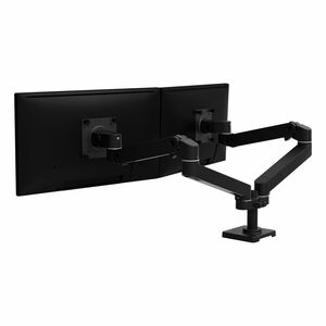 Ergotron Mounting Arm for Monitor, Display, LCD Display - Black - Height Adjustable - 2 Display(s) Supported - 68.6 cm (27