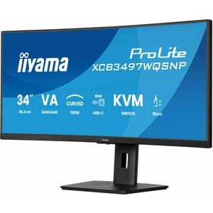 Moniteur LED iiyama ProLite XCB3497WQSNP-B1 34" Classe UWQHD Écran incurvé USB-C Dock. - 21:9 - Noir mat - 86,4 cm (34") V