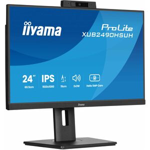 Moniteur LED iiyama ProLite XUB2490HSUH-B2 24" Class Webcam Full HD - 16:9 - Noir mat - 60,5 cm (23,8") Viewable - Technol
